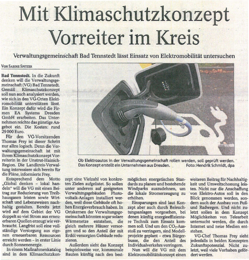 Startschuss für Kommunales E-Mobilitätskonzept