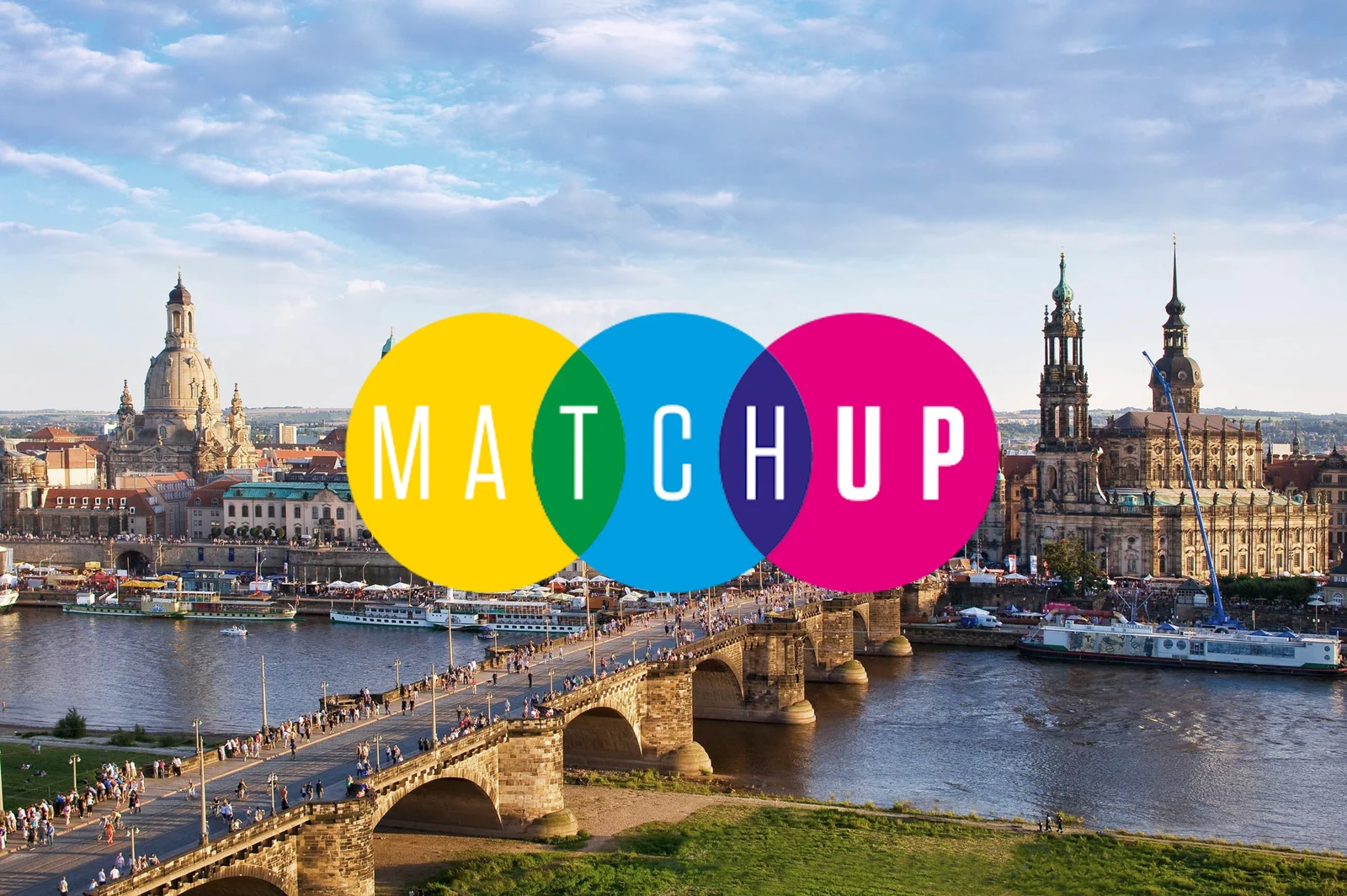 Stadtansicht von Dresden mit dem Logo des Projekts MAtchUp